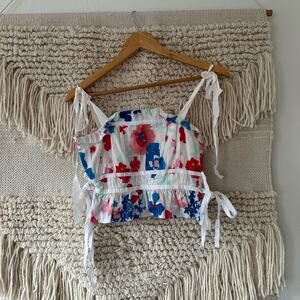 Peter Som Poppy Floral Smocked Top